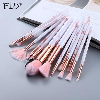 China FLD 15pcs Marble Makeup Brushes Set Private Label Brochas De Maquillaje Cosmetics Make Up Eyeshadow Eyeliner Foundation Brush Te koop