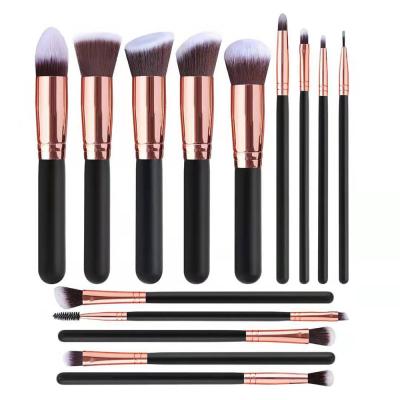 China FLD 14pcs Rose Golden Makeup Brushes Foundation Powder Concealer Eyeshadow Makeup Brush Set for sale