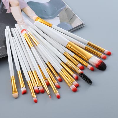 China FLD 20pcs Wood Handle Make Up Tool Eye Makeup Brushes Set Private Label for sale