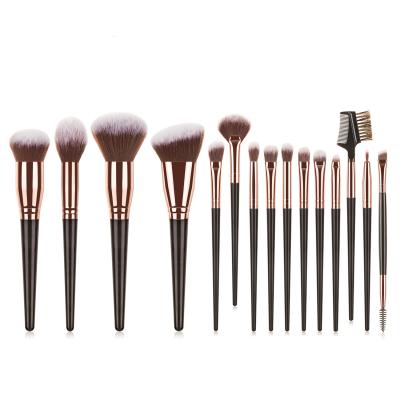 China FLD 15pcs Custom Wholesale Foundation Face Eye Lip Edge Control Makeup Brushes Set for sale