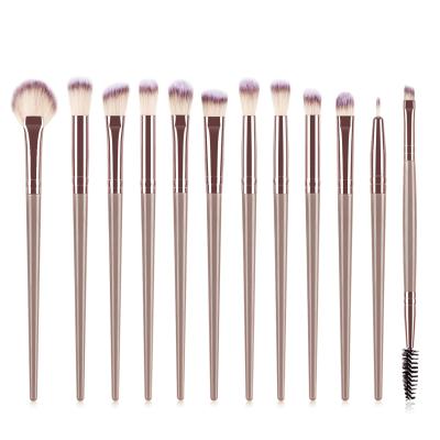 China FLD 12pcs Wholesale Eye shadow Eyebrow Eyelash Eye Makeup Brushes Set for sale