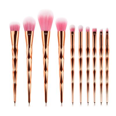 China FLD 10pcs Wholesale diamond bling makeup brushes set for sale