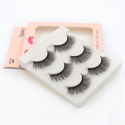 China FLD Wholesale 3Pairs/set Lashes 3D Soft Natural Hair False Eyelash for sale