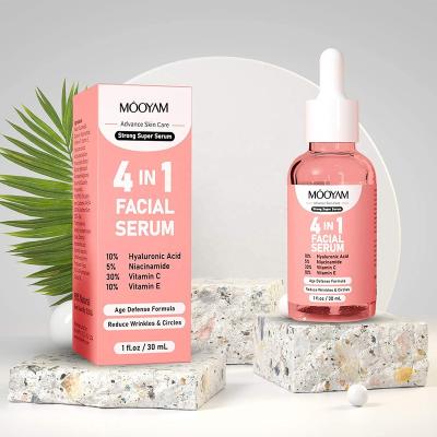 China Anti Wrinkle Private Label Anti Wrinkle Skin Serum 4 in 1 Niacinamide Whitening Vitamin C Anti Acne HA Face Hydration Anti Aging Serum for sale