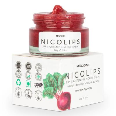 China NicoLips Exfoliating and Brightening Exfoliating and Brightening Natural Organic Lip Scrub NICOLIPS Brightening Lip Scrub for Dark Dry Chapped Damaged Lips Unisex for sale