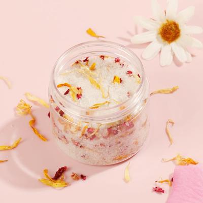 China OEM Organic Vegan SPA Bathsalts Flower Body Foot Sea Salt Scrub To Exfoliate Relax Himalayan Soak Bath Salt for sale