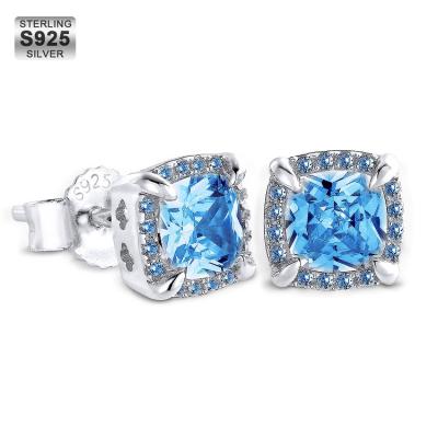 China 2021 Wholesale KRKC Stud Earrings Women Fashion Jewelry Non-fading Diamond Zirconia Studs Earrings Bridal 925 Sterling Silver Crystal CZ for sale