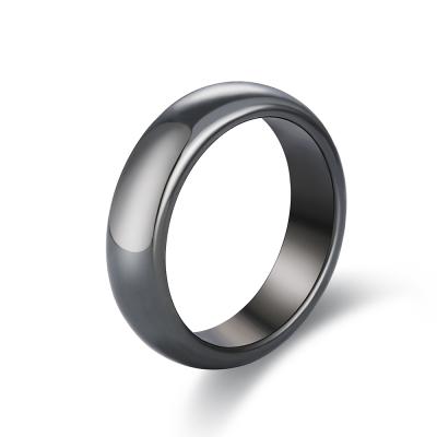 China 2021 Wholesale KRKC Women Jewelry Fashionable Custom Hematite Magnet Black Non-fading Rings for sale