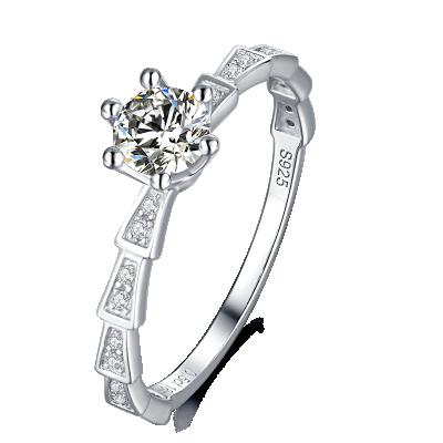 China KRKC fashion 925 sterling silver rings women moissanite carat diamond couples engagement promise ring ladies Non-fading wedding ring for sale