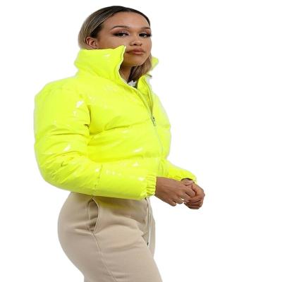 China New waterproof winter down coat ladies winter plus bubble stripper jacket women's down waist gap zipper sports warm fashion custom for sale