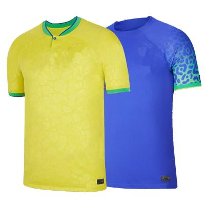 China New Brazil Polyester Sportswear Men Soccer Wear Set Brazil Jersey Soccer Sets Soccer Jersey Quick Dry Uniforms for sale