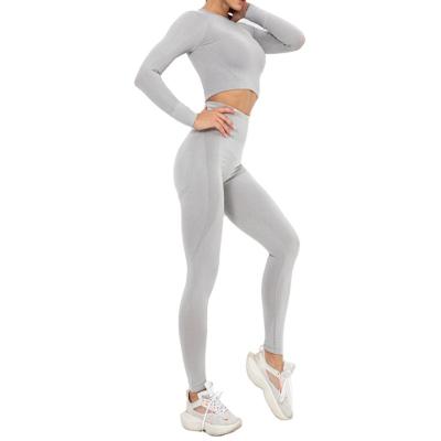 China New Style Breathable Women Yoga Sportswear Fitness Gym Seamless Clothing 6 Pieces Activewear Ribbed Custom Jogger Color Zipper Set for sale