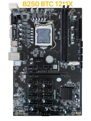 중국 B250 마이닝 마더보드 BTC 12*1X PC1-E16X LGA 1151 DDR4 SATA3.0 지원 판매용