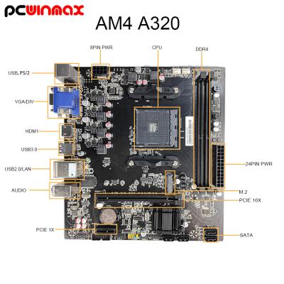 중국 메모리 유형과 호환되는 AMD A320 AM4 마더보드 DDR4 소켓 판매용