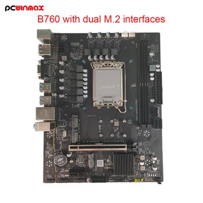 China PCWINMAX B760 LGA1700 DDR4 VGA/HD/DP Output mATX Motherboard Supports 12th/13th/14th Gen i3 i5 i7 Intel Processors for sale