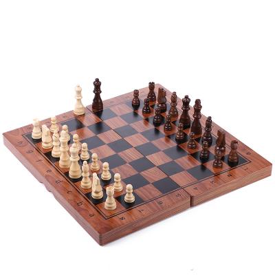 China Eco-friendly Material Chess Set Magnetic Foldable Wooden Chess Board Set Handmade Chess Set Tournament for sale