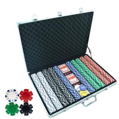 China Fashionable Make Promotion Poker 1000 Chip Set With Silver Poker Set In Aluminum Case for sale