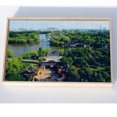 China Cartoon Toy Custom OEM Landscape Picture Kids Educational Wooden Puzzle for Children for sale