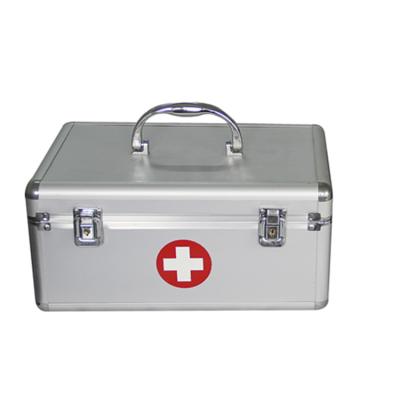 China Aluminum frame+PS surface+MDF board+EVA lined newest MLD-AB30 Travel Heavy Duty Medical Professional Hard Made Silver Aluminum First Aid Kit With Divider for sale