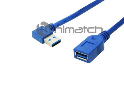 China Durable USB 3.0 Male To Female Cable , Right Angle Micro USB Cable For Computer for sale