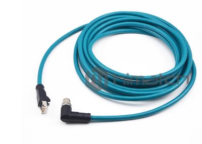 China Industrial Grade Ethernet Cable Cat 5e , Rj45 To M12 Ethernet Cable 8P Male for sale