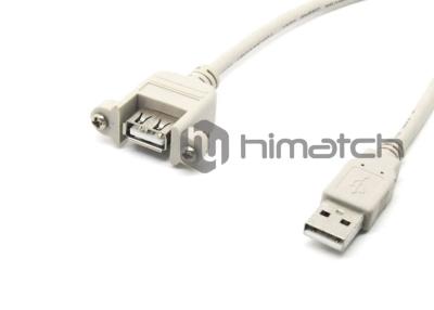 China 30V High Speed USB 2.0 Cable / White USB Extension Cable With Panel Mount for sale