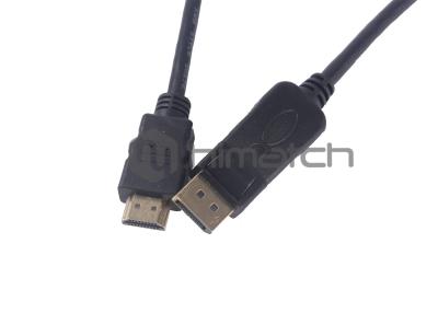 China Schwarzer Kabel Displayport 1,2 DP-Mann zum männlichen Kabelhalter HDMI 3D und 4K zu verkaufen