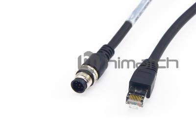 China Industrial Cat 5 Ethernet Cable , 5m Flexible M12 To Rj45 Ethernet Cable for sale