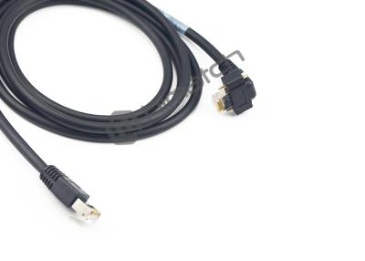 China Right Angle Ethernet Cable , Rj45 Network Cable With Screw Lock Molding Cable for sale