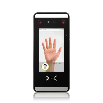 China Built-in camera palm and visible light facial card recognition time attendance system for sale