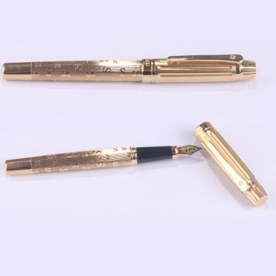 China Finance Shanghai Business High Quality Luxury Solid Gold Fountain Pen New for sale