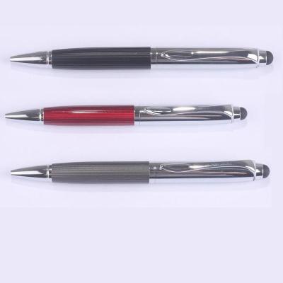 China Promotional Pen Hot Selling Metal Twist Ballpoint Pen with Touch Stylus Promotional Gift 2 in 1 Multifunctional Metal Pen for sale