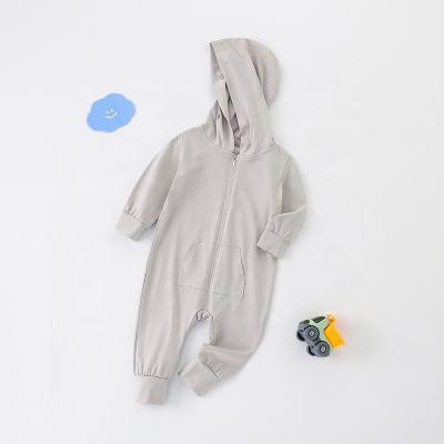 China Breathable Baby Boy Newborn Baby Girls Clothes Hooded Romper Zipper One Piece Jumpsuit Outfits Baby Romper Jumpsuit for sale