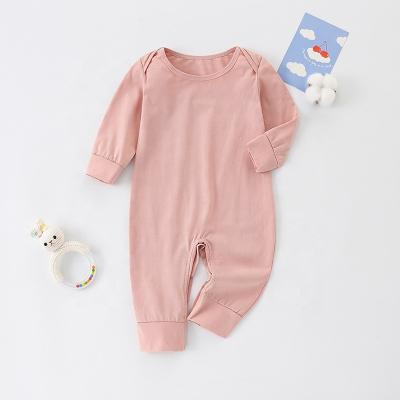 China Cozy Baby Clothes 2022 New Spring Clothes Solid Color Long Sleeve Newborn Modal Kids Organic Cotton Romper for sale