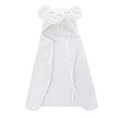 China Child Safe Baby Towels Kids Bath Towel Cotton Elephant Hooded Hoodie Wrap Wrap For Infant Beach Towel for sale