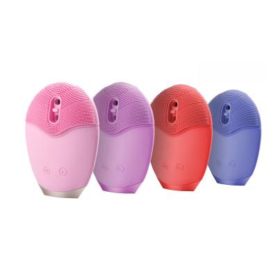 China 3 in 1 Deep Cleansing Silicone Facial Cleansing Brush Silicone Sonic Cleansing Brush Automatic Foaming Face Brush for sale