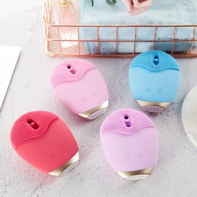 China For commercial & Portable Vibration Bubble Home Use Automatic Silicone Foam EMS Massager Facial Cleansing Brush Brush for sale