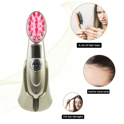 China Anti Hair Loss Regrowth RF EMS Anti Hair Loss Hair Combs Laser Hair Regrowth Vibration Therapy EMS Massage Scalp Comb Infrared Household Function for sale