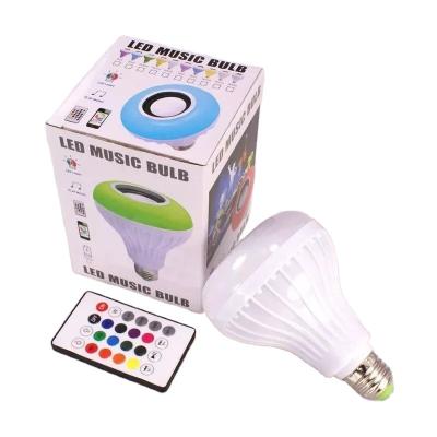 China RGB E27 Flickering Flame Light Bulb Wireless Remote Control Led Smart Light Bulb Mesh LED Music Light Bulb Speaker for sale