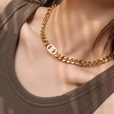 China Europe and America Shape Jewelry Designer Letter Necklace Short Necklaces for Women Men America Gift Chain Party for sale