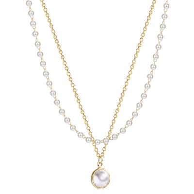 China Europe and America fashion pearl necklace jewelry for women gift chain party figure pendant wedding trans-European for sale