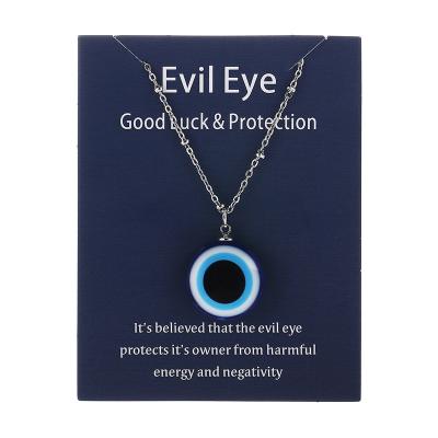 China FASHIONABLE New Design Evil Eyes Necklace Women High Quality Elegant Gold Plated Necklace Display Card for sale