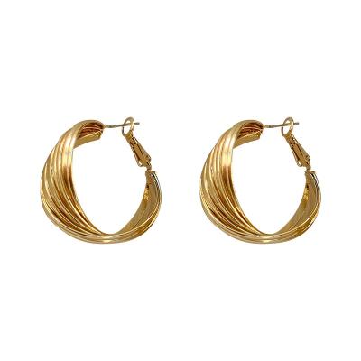 China Factory Direct Sales Custom Womens Designers Earrings Latest Hard Gold Geometric Jewelry for sale