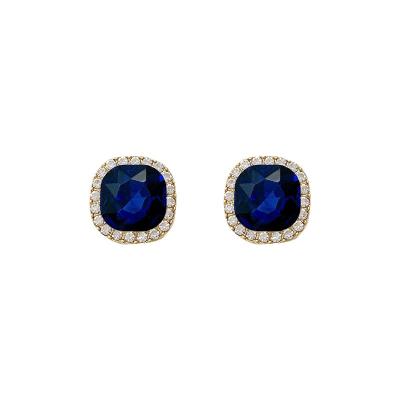 China TRENDY Fashion Blue Zircon Designs Korean Stud Earrings Jewelry For Trendy Women Gift Party for sale