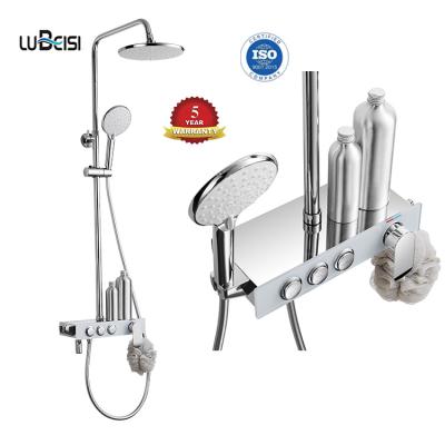 China With Sliding Bar Patented European Modern Wall Mounted Bathroom Rain Shower Mixer Tap for sale