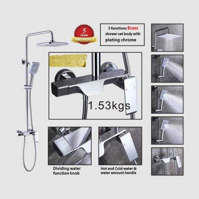 China With Brass Shower Faucets Factory Price Modern Wall Mounted Hot And Cold Fashion Bathroom Set for sale