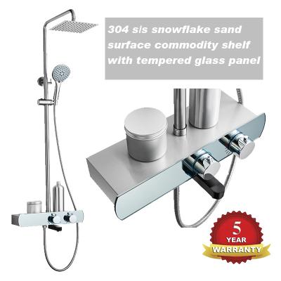 China With Sliding Bar Factory Price Fashion Modern Hotel Wall Mounted Bathroom Shower Column Mixer Tap Set for sale