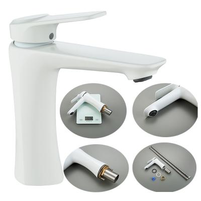 China High Quality Single Handle White Wash Brass Faucet Hotel Design Chrome Basin Faucet for sale