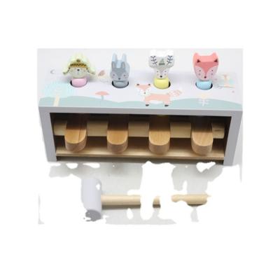 China Cartoons Toy For Kids Educational Wooden Toys Hitting Game Bench Pile Grinding Bench Hitting Hammer Toy for sale