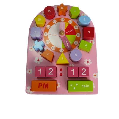 China Toy Early Education Clock Funny Educational Cognitive Toys Educational Wooden Toys for sale